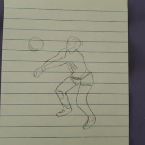 Volleyball player drawing